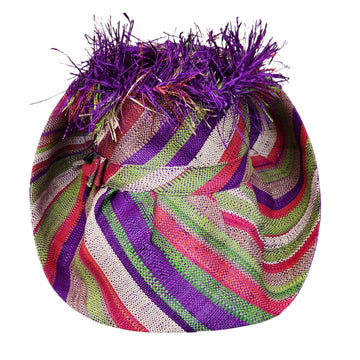 Prudence: Madagascar Big Brim Crown Out Raffia Sun Hat (Rear)