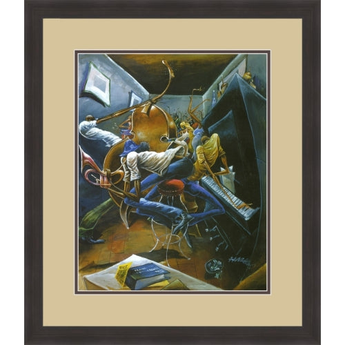 Rent Party by Frank Morrison (Double Mat with Brown Frame)