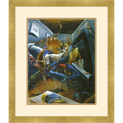 Rent Party by Frank Morrison (Double Mat with Gold Frame)