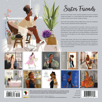 Sister Friends by Nicholle Kobi: 2025 African American Wall Calendar (Rear)