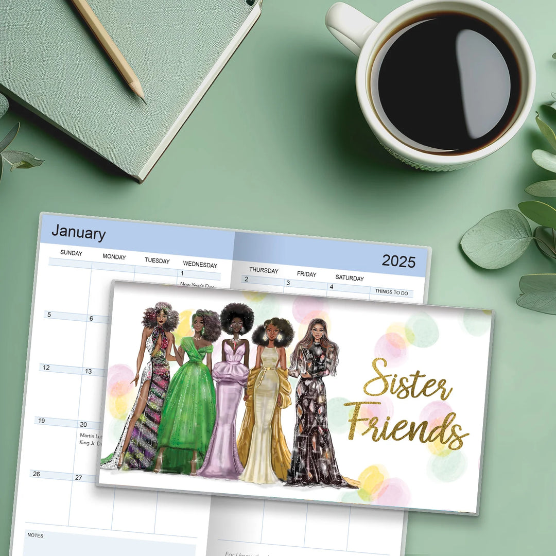 Sister Friends by Nicholle Kobi: 2025-2026 African American Two Year Pocket Calendar (Lifestyle)