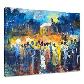 Sunday Mornings: The Heartbeat of Our Community by Jerry Lynn (Canvas)