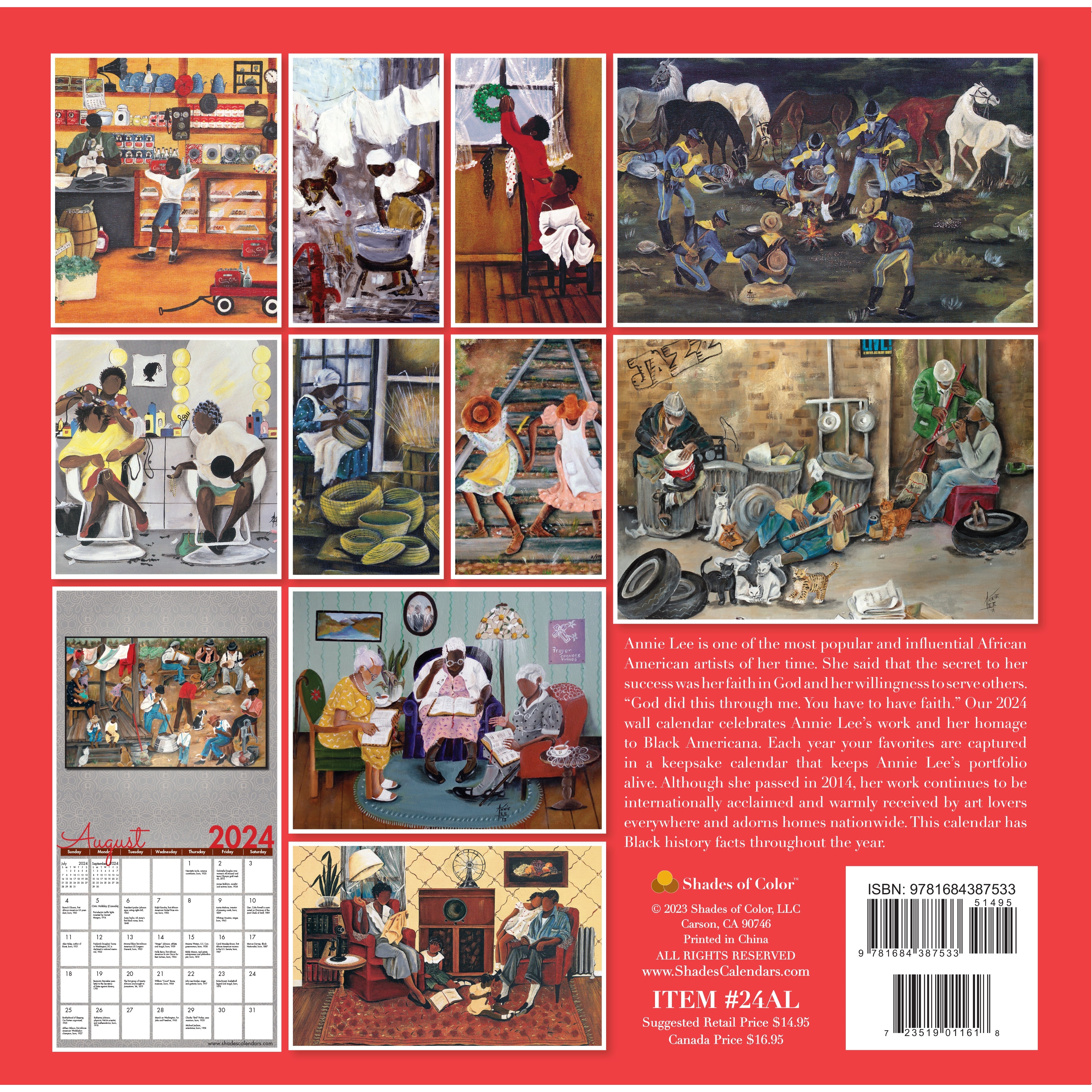 The Art Of Annie Lee 2024 African American Wall Calendar The Black   The Art Of Annie Lee 2024 African American Wall Calendar Back Cover 