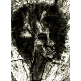 Sick and Tired by Samir Shareef - powerful charcoal portrait of emotional breaking point