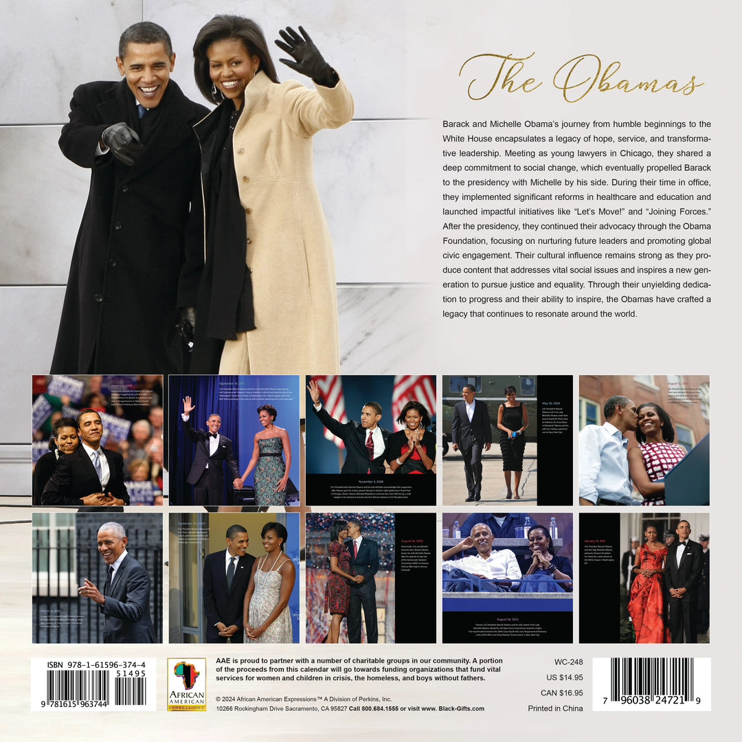 The Obama Legacy: 2025 Black History Commemorative Wall Calendar (Rear)