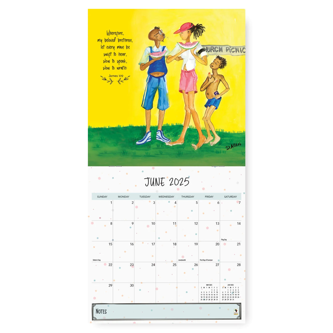 To (o Blessed to be Stressed by Dorothy Allen: 2025 African American Wall Calendar (Inside)