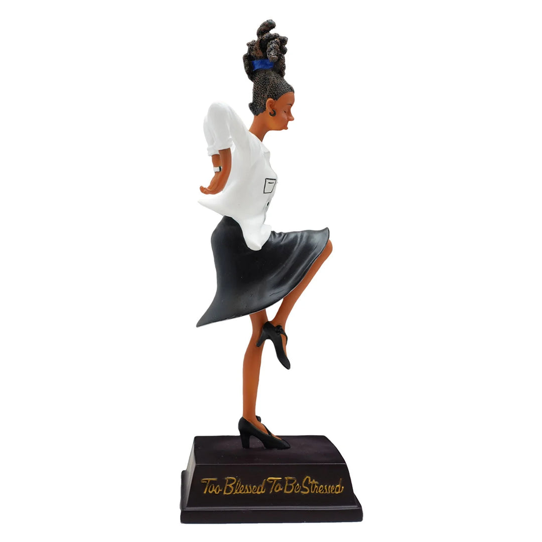 Too Blessed to be Stressed Figurine by Dorothy Allen (Side)