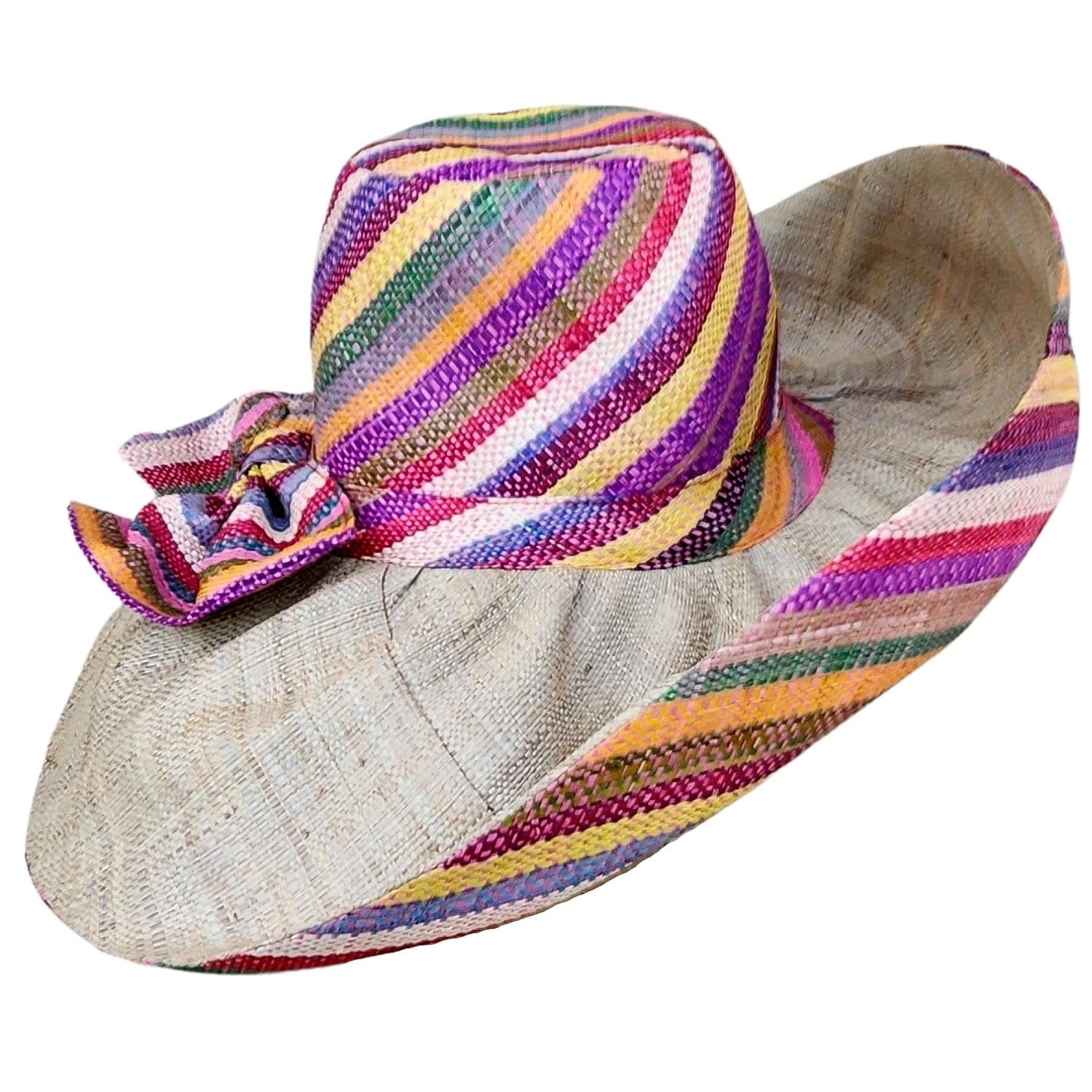 Trinika: Hand Woven Multicolor Madagascar Big Brim Raffia Sun Hat – The ...