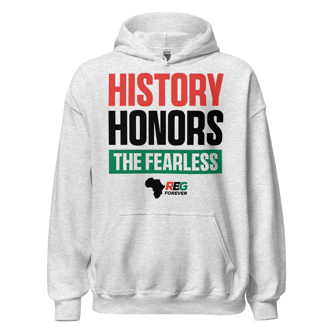 History Honors the Fearless Unisex Hooded Sweatshirt (Ash Mock Up 14)