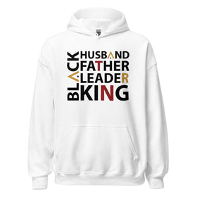 Black Husband Unisex Hooded Sweatshirt (White)