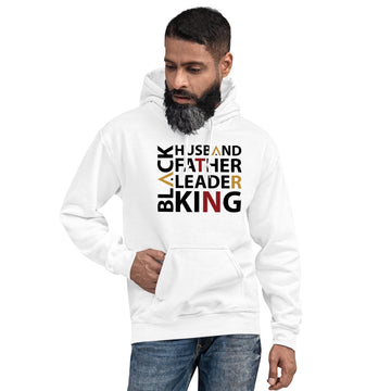 Black Husband Unisex Hooded Sweatshirt (White)