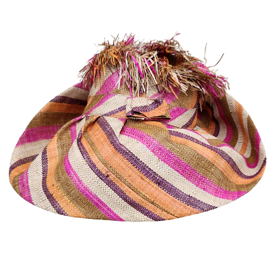 Victoria: Madagascar Big Brim Crown Out Raffia Sun Hat (Rear)