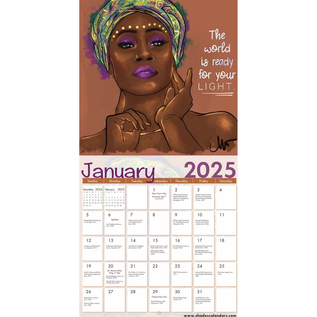 I Am So Enough: The Art of Madeleine Woods 2025 Wall Calendar (Interior, January)