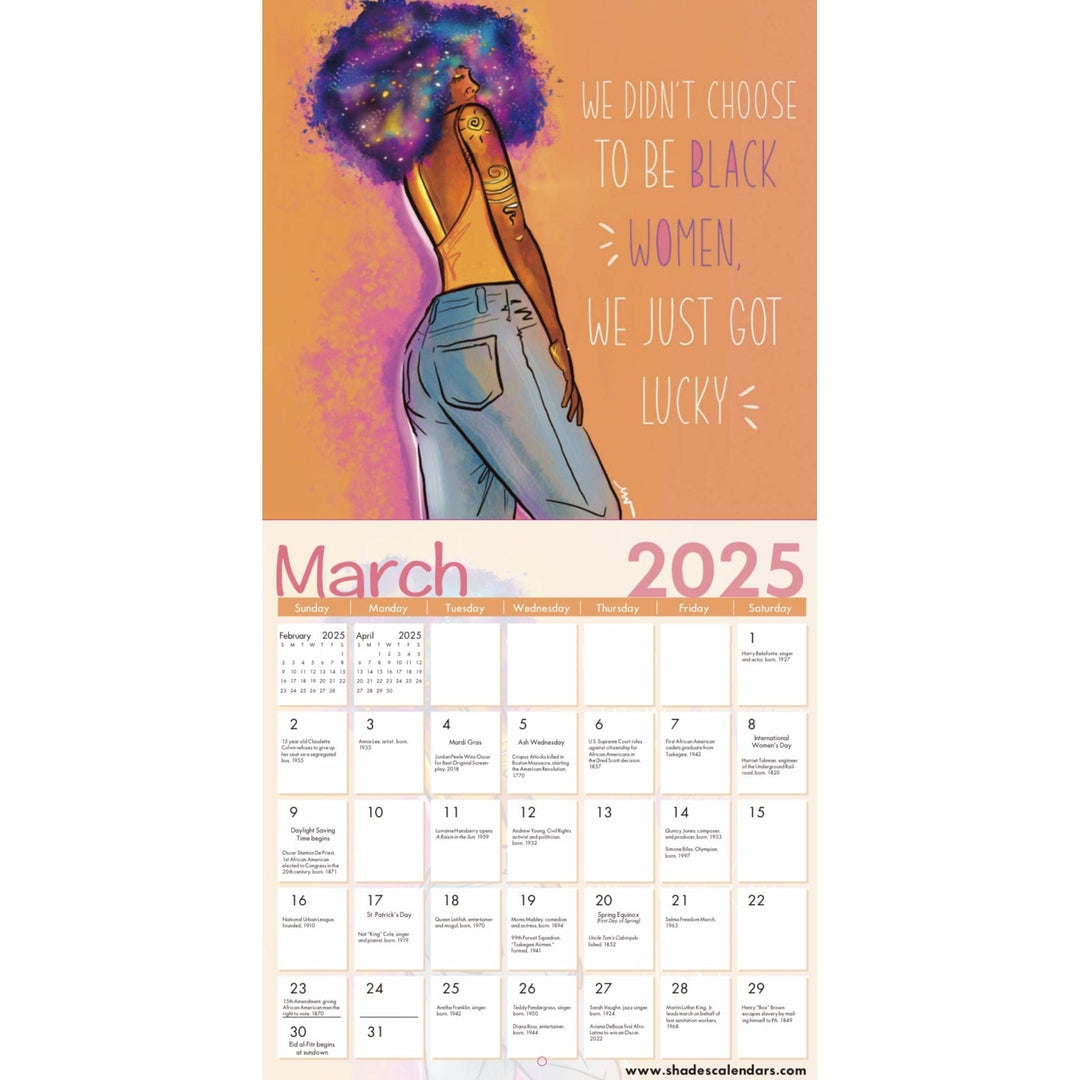 I Am So Enough: The Art of Madeleine Woods 2025 Wall Calendar (Interior, March)