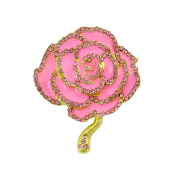 Pink Tea Rose: Alpha Kappa Alpha Sparkling Crystal Brooch