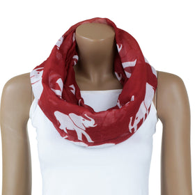 Delta Sigma Theta Inspired Crimson Red Oversized Infinity Elephant Scarf