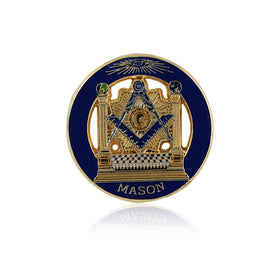 Boaz and Jachin Masonic Pillars and Mosaic Pavement Lapel Pin