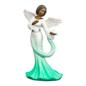 Sash Angel in Green: African American Figurine by Positive Image Gifts