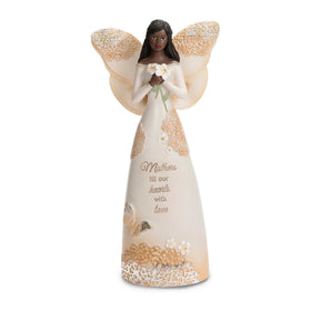 African American Mother Angel Figurine with Flowers (Light Your Way Collection)