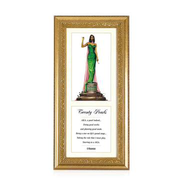 Twenty Pearls-Literary Art-Shahidah-20x8 inches-Gold Frame-The Black Art Depot