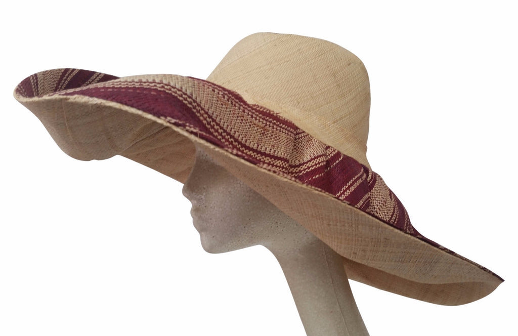 Adamma: Authentic Hand Made Natural Madagascar Big Brim Raffia Sun