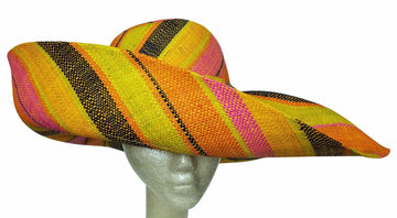 Abimbola: Multicolored Madagascar Big Brim Raffia Sun Hat