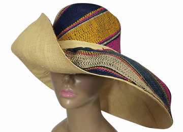 Zawadi: Authentic African Hand Made Madagascar Big Brim Raffia Sun Hat