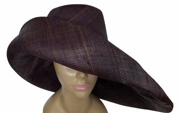 Zahra: Authentic African Hand Made Raisin Madagascar Big Brim Raffia Sun Hat