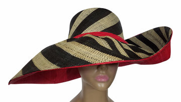 Ulu: Authentic African Hand Made Multicolored Madagascar Big Brim Raffia Sun Hat