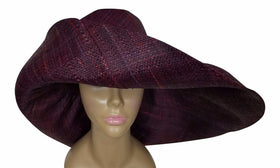 Uwimana: Authentic African Hand Made Wine Madagascar Big Brim Raffia Sun Hat