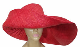 Umm: Authentic African Hand Made Blush Madagascar Big Brim Raffia Sun Hat