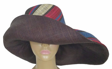 Afua: Authentic African Hand Woven Multi-Color Madagascar Raffia Big Brim Sun Hat