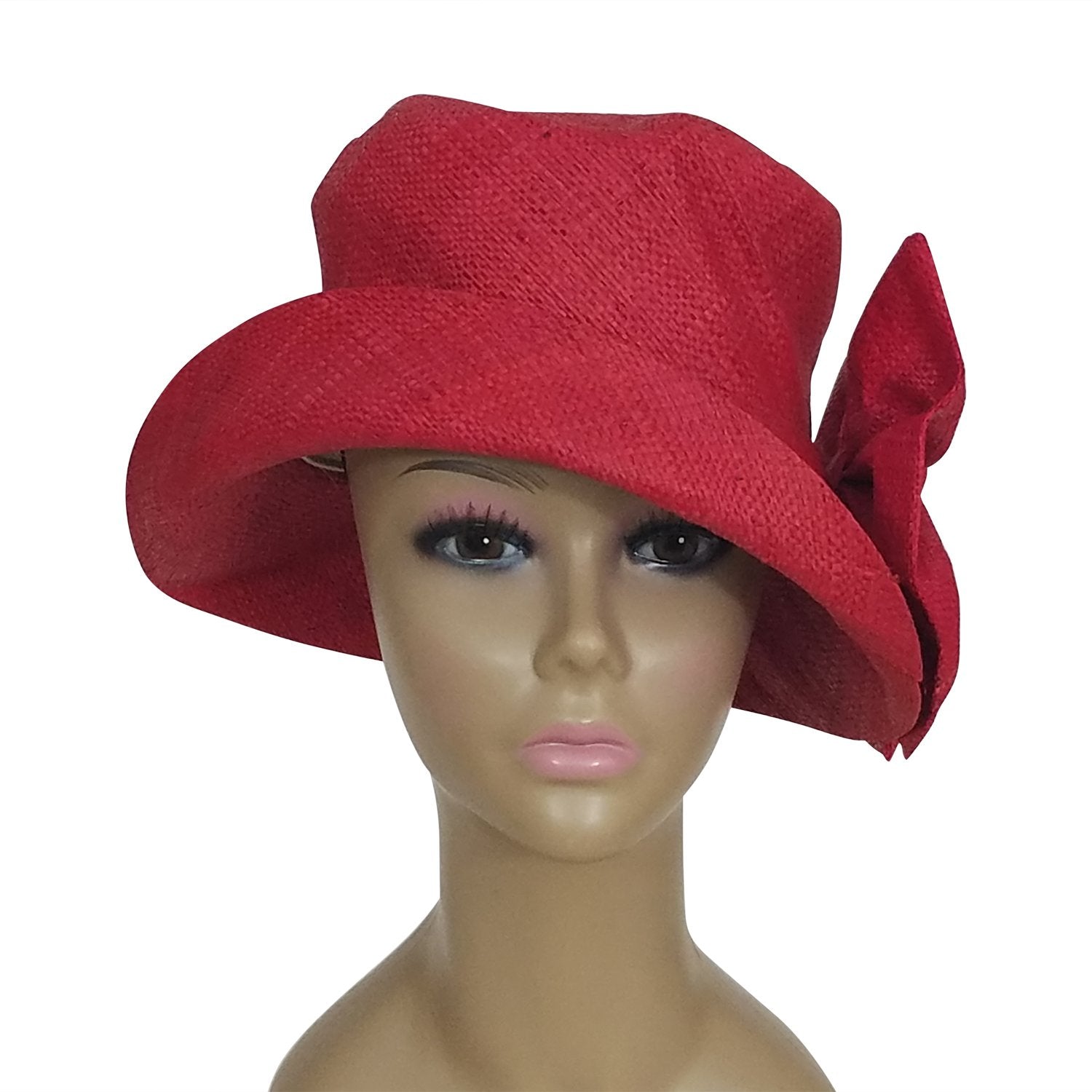 Eralia: Hand Woven Red Madagascar Bell Shaped Raffia Hat with Bow – The ...