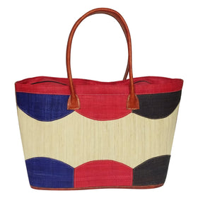 Jenny: Authentic Handmade Multicolored Madagascar Raffia Bubbles Hand Bag