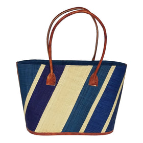 Finoana: Authentic Hand Woven Multicolor Madagascar Raffia Hand Bag