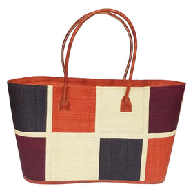 Christiany: Authentic Hand Woven Multicolor Madagascar Raffia Boxes Hand Bag