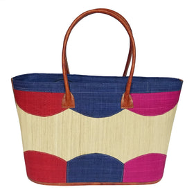 Erica: Authentic Handmade Multicolored Madagascar Raffia Bubbles Hand Bag