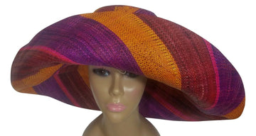 Boitumelo: Authentic African Handwoven Multicolor Madagascar Big Brim Raffia Sun Hat