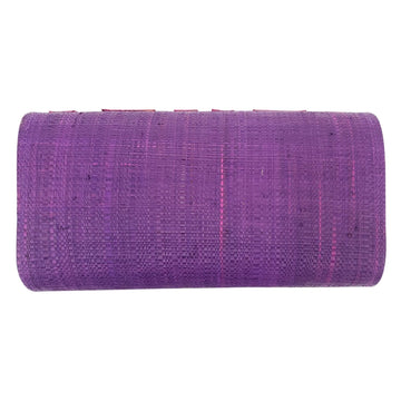 Authentic Handwoven Purple Madagascar Raffia Clutch w/ Fuchsia Accents