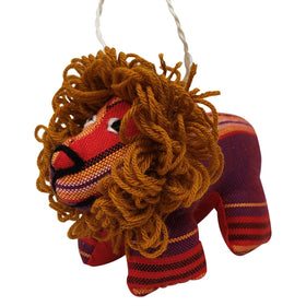 Lion: Authentic African Hand Made Kikoi Stuffed Animal Christmas Ornament