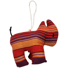 Rhino: Authentic Hand Made African Stuffed Animal Christmas Ornament (4.5 inches)