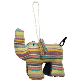 Authentic Hand Made African Kikoi Fabric Elephant Christmas Ornament