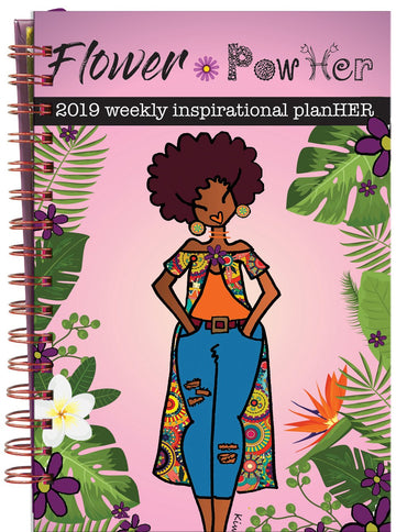 Flower PowHer-Weekly Planner-Kiwi McDowell-11.5x8.75 inches-2019 Weekly-The Black Art Depot