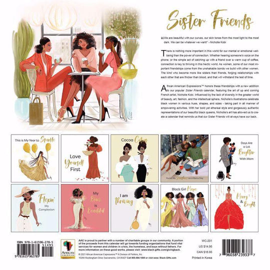 Sister Friends African American 2021 Wall Calendar by Nicholle Kobi