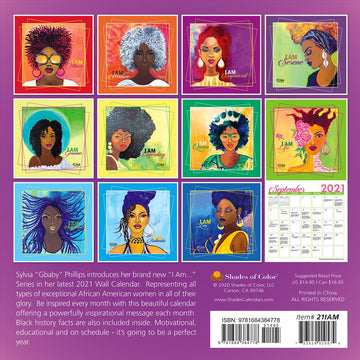 I Am: The Art of Sylvia "Gbaby" Cohen 2021 Black Art Wall Calendar