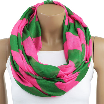 Alpha Kappa Alpha Inspired Oversized Pink and Green Chevron Scarf