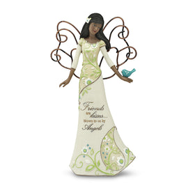 African American Friends Angel Holding Bird (Perfect Paisley Collection)