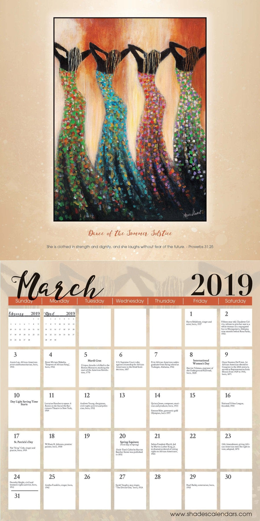 Faith In Motion: Art Of Monica Stewart: 2019 African American Calendar 