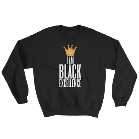 I Am Black Excellence Men's Athletic Sweatshirt by RBG Forever (Black)