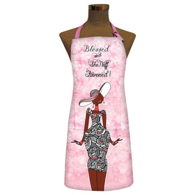 Blessed and Sho Nuff Favored Apron-Aprons-Kiwi McDowell-72x37 inches-100% Cotton-The Black Art Depot